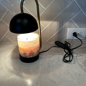 Elegant Black and Gold Candle Warmer Lamp